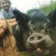 Best selfie ever! Pet pig George posed happily with Hayley.